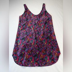 Vintage 90’s Erika Taylor Satin Paisley Nightgown Dress Size Medium